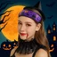 Băng đô đàn hồi in hình ma, phụ kiện tóc đáng yêu cho Halloween