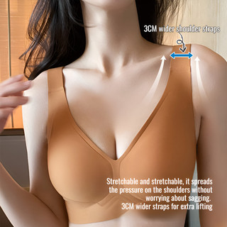 『 Brelira 』 Áo ngực Minimizer Full Cup dành cho nữ Áo ngực không dây chống chảy xệ Liền mạch Brassier Traceless Plus Size Quần lót nữ Áo ngực nữ