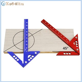 XOITU Hợp kim nhôm Góc Trung tâm Thước nghiêng 45 độ Mũi tên hình tam giác Góc phải Thước định vị 90 độ Thước góc VN