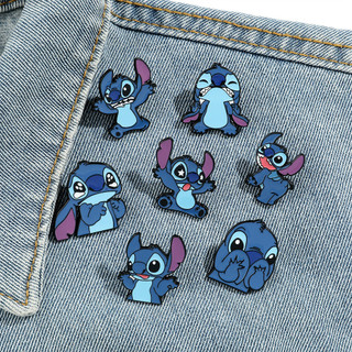 Lilo Stitch Hoạt Hình Dễ Thương Kim Loại Pin Huy Hiệu Anime Stitch Hợp Kim Men Túi Phụ Kiện