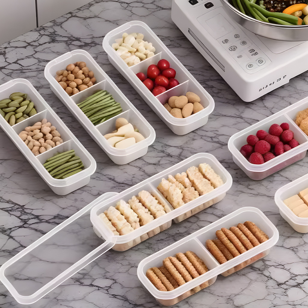 [H & L] 1 / 3 / 5 Hộp Bảo Quản Thực Phẩm Có Lưới Chia, Hộp Tủ Lạnh Trong Suốt Cho Rau Quả - Dụng Cụ Sắp Xếp Nhà Bếp Bền Đẹp & Dễ Dàng Làm Sạch