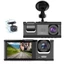 Đầu ghi hình ô tô FANIELLAPOWELL, Ghi âm HD 360° Xem Đầu ghi xe, Điều khiển ứng dụng Đầu ghi Video tầm nhìn ban đêm IR 3 kênh Ghi âm lái xe