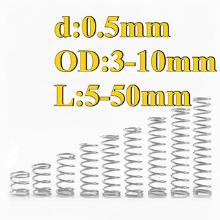 Lò xo nén inox 304 (đường kính dây 0.5mm ,đường kính ngoài 3-10mm, dài 5-50mm) (LXY-XDT-VN-w)