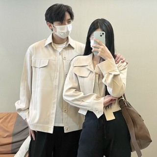 Đồ đôi nam nữ áo khoác cardigan đơn sắc mùa xuân thu công sở 2025