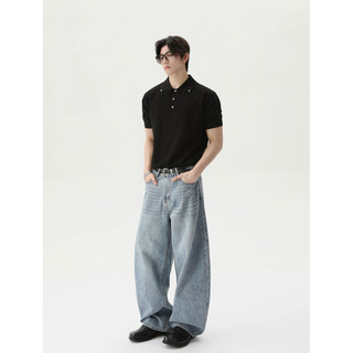 Áo thun Polo nam retro với nút thiết kế thanh lịch, phù hợp mặc hàng ngày