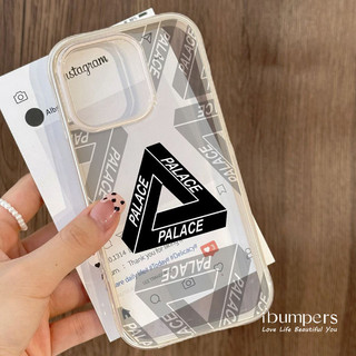 ibumpers Ốp Điện Thoại iPhone Palace Ván Trượt Họa Tiết Tam Giác Cho IPhone 11 12 13 14 15 16 Pro Max Ốp Lưng Acrylic Trong Suốt Viền Màu Tinh Khiết