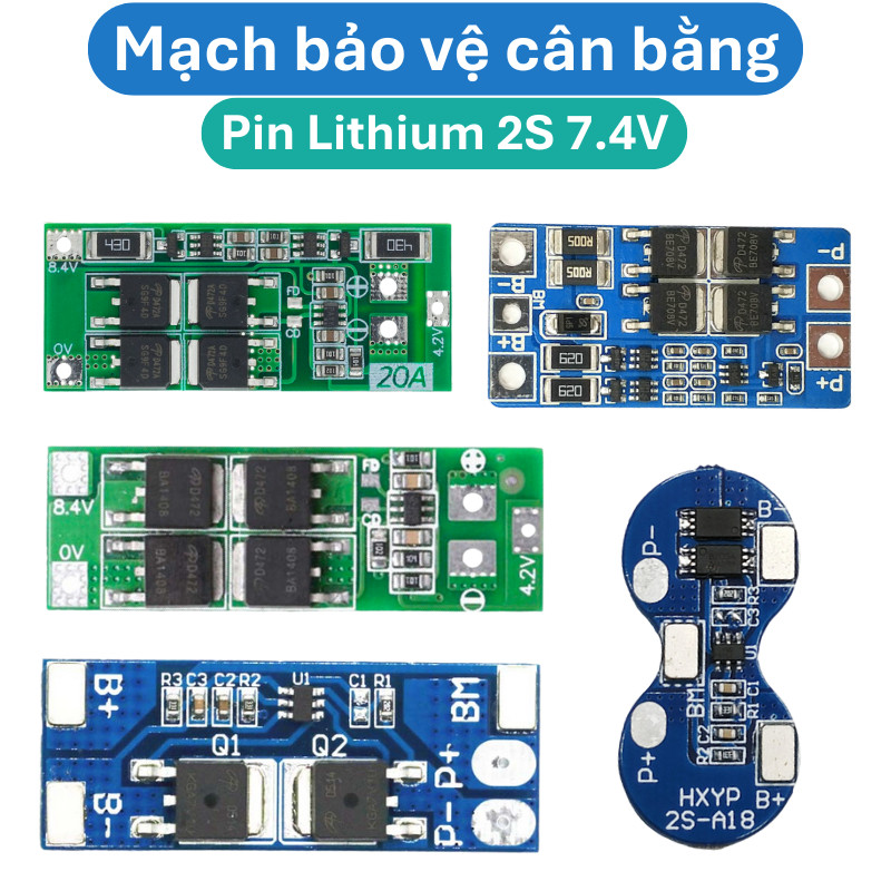 Mạch bảo vệ cân bằng pin Lithium 2S 7.4V ( pin 3.7V) không kẽm hàn ...