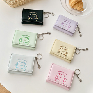 Ví nữ có thể gập lại Da PU Hoạt hình dễ thương Khóa đa chức năng Hộp đựng thẻ đa chức năng Ví đựng tiền xu