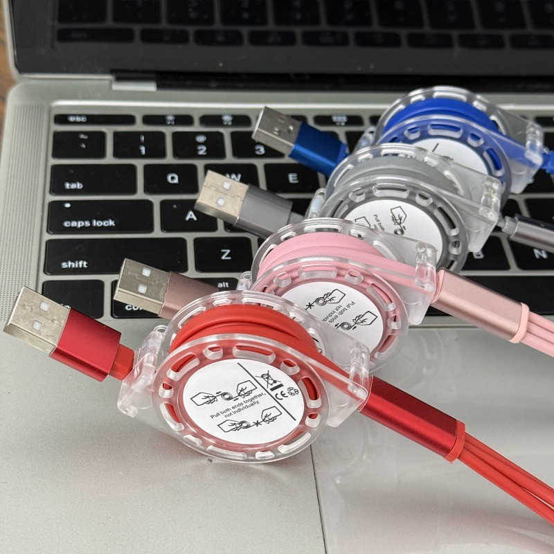 Cáp sạc đa năng có thể thu vào - Cáp dữ liệu đa năng 3 trong 1 cổng - Cáp sạc USB sạc nhanh cho Ios Android Type C​