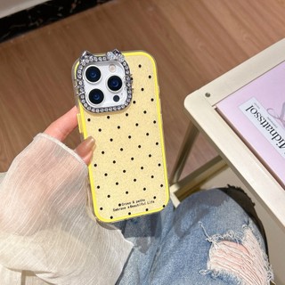 Hàn Quốc Ins KT Cat Kim Cương Ống Kính Sóng Điểm 2in1 Ốp Lưng Điện Thoại iPhone 17Promax 16Promax 12 13 14 15 Pro Max Chống Sốc Ngọt Ngào Nữ Tính Silicon Di Động