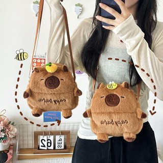Túi đeo vai WOAY, Túi điện thoại đeo chéo dung tích lớn Capybara hoạt hình, có dây đeo có thể điều chỉnh Dây kéo sang trọng Túi lưu trữ trẻ em