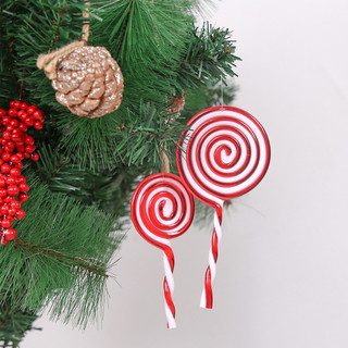 Bộ 5 Đồ Trang Trí Giáng Sinh Sáng Tạo Kẹo Đỏ Trắng Kẹo Nhựa Lollipop Treo Đồ Trang Trí Lễ Hội Phụ Kiện Theo Chủ Đề Kẹo