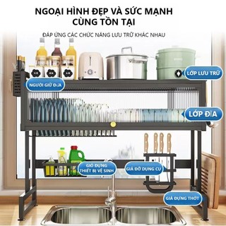 Kệ chén có nắp đậy thép cacbon Kệ Để Chén phía trên bồn rửa Tủ Nhà Bếp Chống bụi 360 độ