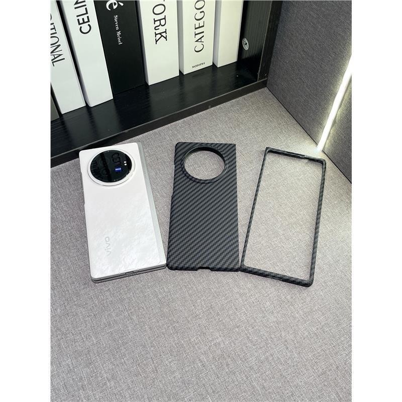 Dành Cho VIVO X Fold 5 3 Pro Ốp Lưng Họa Tiết Sợi Carbon Thời Trang PC Thân Thiện Với Da Chống Rơi Dành Cho VIVO X Fold5 3Pro Funda