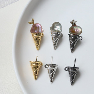 Baroque Ngọc Trai Phụ Kiện Nón Kem Mặt Dây Chuyền diy Handmade Trang Sức Elf A Piao Pin Chất Liệu Đồng