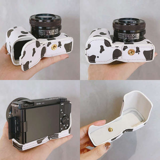 · N ng má n H à ng t n kho · Thích hợp cho Canon r50 Classic Cow Camera Base m50 Vỏ da bảo vệ 200D Half Cover ZVE10 Cow XS10