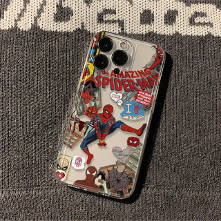 Ốp điện thoại Marvel Spider-Man cho iPhone 11, / 16 12 / 13 / 14 / 15pro Max, cá tính sáng tạo thú vị. Vỏ trong suốt, chống thấm nước, chống sốc, vỏ bảo vệ