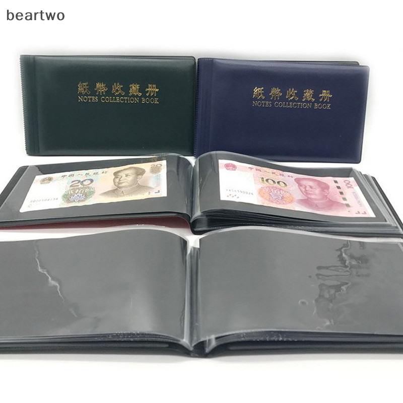 < Beartwo > Bộ sưu tập tiền giấy 20 trang Bộ sưu tập Album Túi đựng tiền giấy cho bộ sưu tập Túi bảo vệ tấm lá rời Đẹp