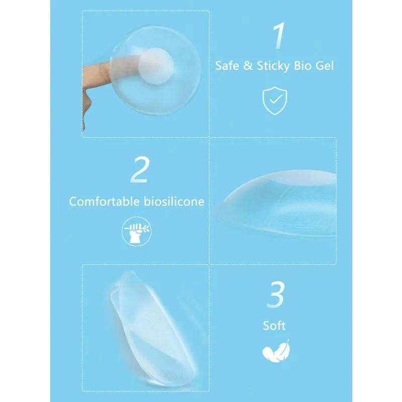 12 Miếng Dán Núm Vú Silicon Trong Suốt Để Chống Ánh Sáng