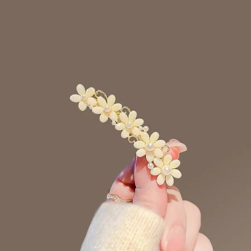 Mauropoli [Sẵn Sàng] Kẹp Tóc Ngọc Trai Ngọt Ngào Nữ Xuân Hè Phong Cách Mới Hoa Nhỏ Mỏ Vịt Kẹp Sang Trọng Nổ Kẹp Bên Tinh Tế Kẹp Tóc