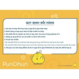 Punchun AW2024 Bộ quần áo dài cổ tròn cho bé trai Tea Punchun cho bé