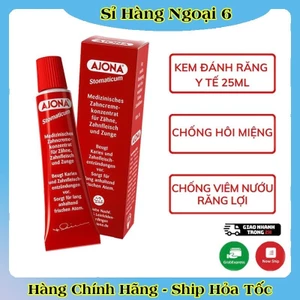 Kem đánh răng Ajona đỏ 25ml loại bỏ cao răng, bảo vệ răng nướu, hiệu quả gấp 5 lần -Date mới nhất đủ bill