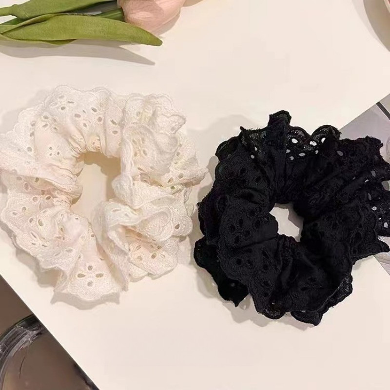 [Yunyuan] Dây buộc tóc hai lớp ren rỗng Phụ kiện tóc phong cách Hàn Quốc Dây buộc tóc siêu cổ tích cho bé gái