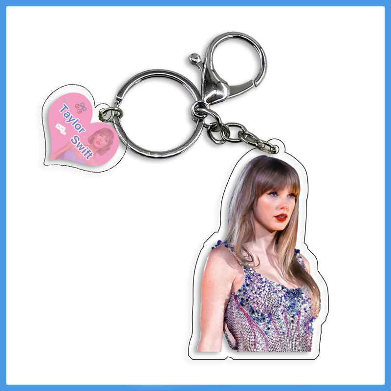 Taylor Swift Acrylic Móc Chìa Khóa Ca Sĩ Nửa Đêm Trong Suốt Móc Khóa THE ERAS TOUR Thẻ Tay Móc Khóa Khối Rubik Vòng Chìa Khóa YM