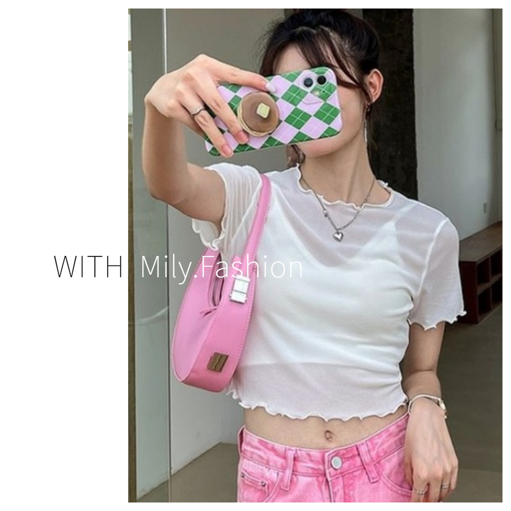 Váy treo mùa hè xuyên thấu Milyfashion có gạc ngắn tay T mỏng