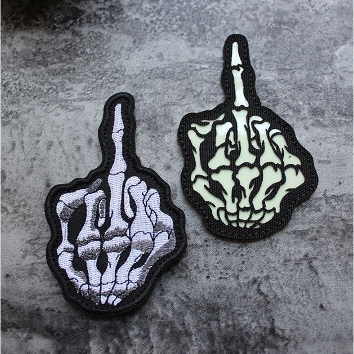 Patch_velcro ngón tay giữa dán quần áo_ba lô túi xách _retro