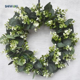 15,75 inch Lớn Bạch Đàn Lá Vòng Hoa Cửa Trước Hiên Nhà Vòng Hoa Treo Đồ Trang Trí Quà Tặng Tân Gia