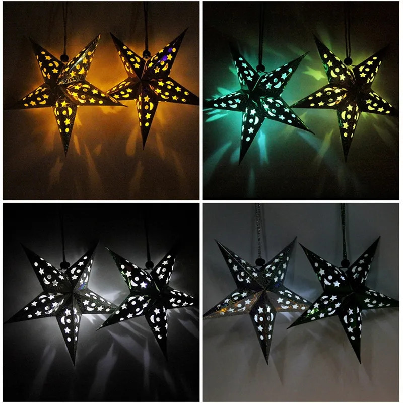 Thời Trang LED Trang Trí Giáng Sinh Ngôi Sao Giáng Sinh Chụp Đèn Sân Vườn Trang Trí Nhà Tiệc Đèn Giấy Đèn Lồng