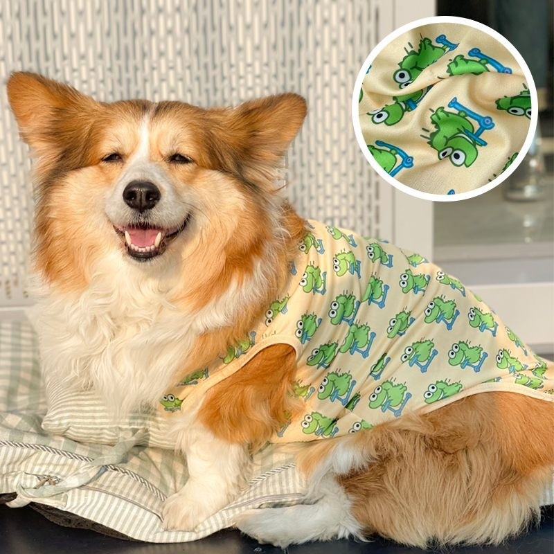 Quần Áo Bichon Teddy Mỏng Phong Cách Khủng Long Thoáng Khí Mùa Hè Phong Cách Mới Chó Corgi Pháp Chiến Đấu Shiba Inu Vest TWFD * - & -