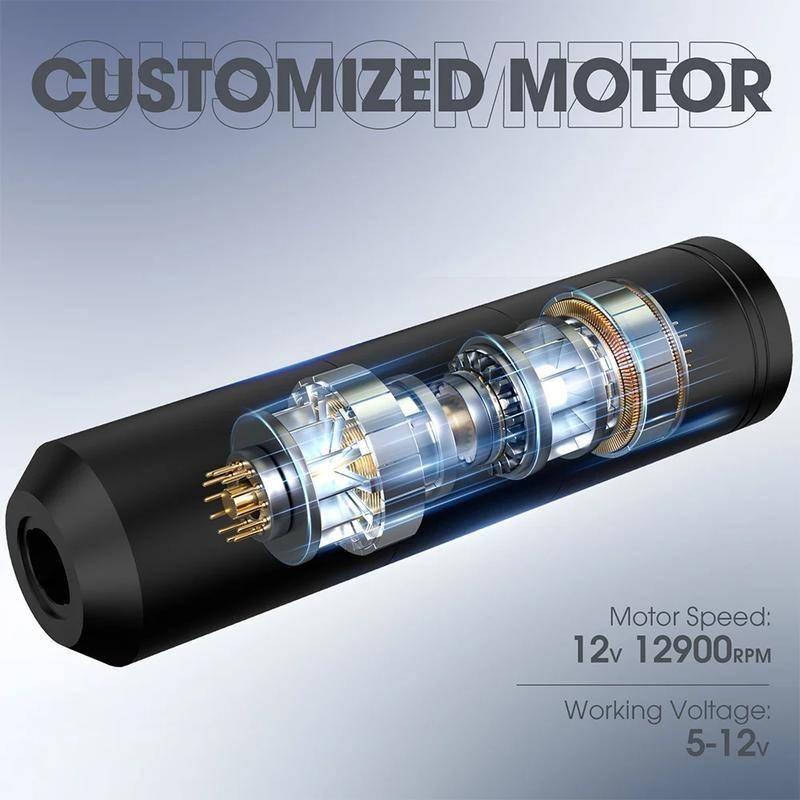 Hộp mực không dây Bút máy xăm Bút pin xoay có công suất di động 1600mAh LED Hiển thị kỹ thuật số Hình xăm