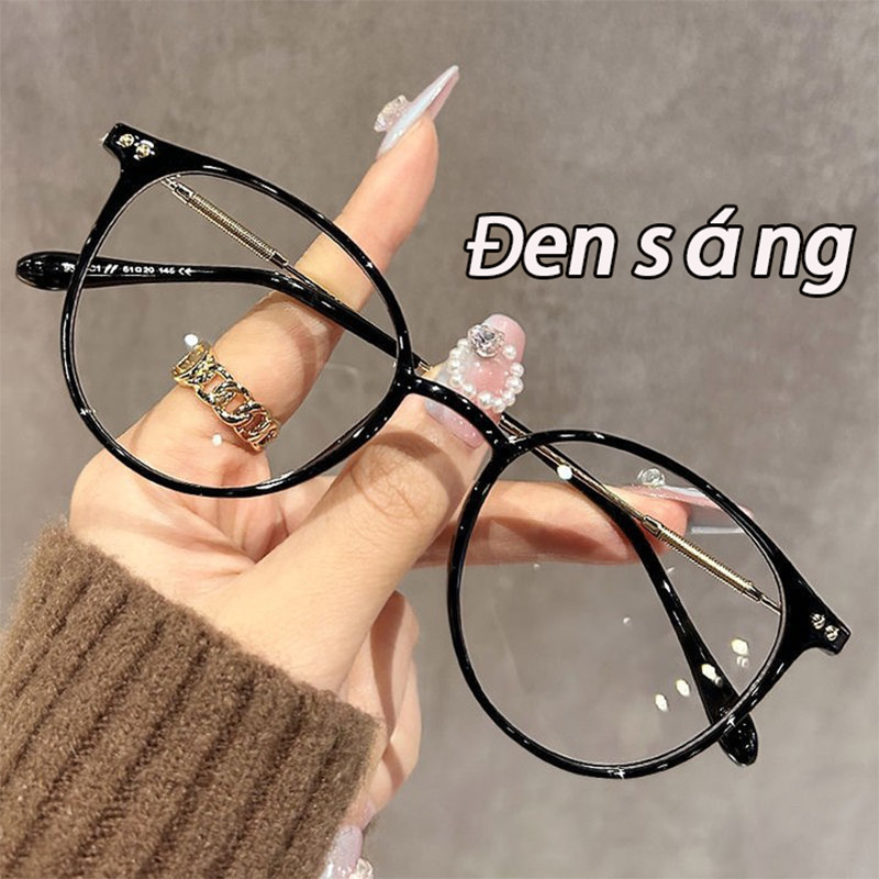 Kính chống ánh sáng xanh gọng tròn phong cách Hàn Quốc cho học sinh, cận thị từ -0.5 đến -5.75 độ