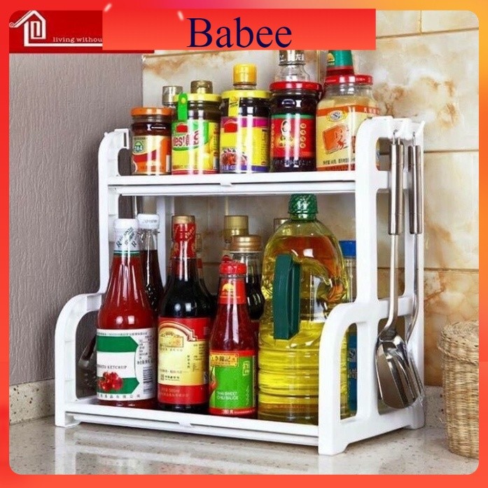 {GIÁ HỦY DIỆT} Kệ đựng gia vị 2 Kệ để đồ thông minh 2 tầng đa năng tiết kiệm không gian Babee