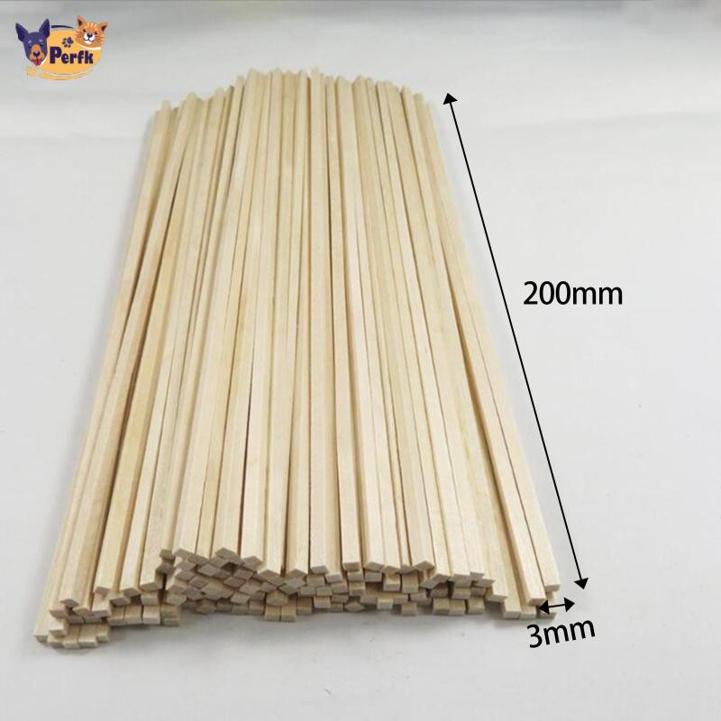 Bộ 50 Que Gỗ Vuông Chưa Hoàn Thành Dải Dowel Dài Dải Gỗ Cứng Cho
