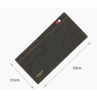 Phong Cách Dài Đơn Giản Nam Ví Da PU Nhiều Thẻ Hộp Đựng Tiền Mặt Có Thể Gập Lại Dung Tích Lớn
