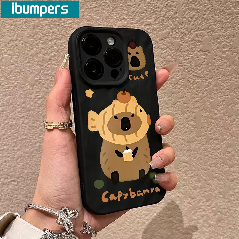 ibumpers Ốp Lưng iPhone Xinh Cute Taiyaki Capybara In Hình Ốp Điện Thoại nhám Dày Dặn Silicon Mềm Chống Sốc Chống Bẩn Cho Iphone 15 14 12 13 11 Pro Max IP 7 8 Plus Iphon X XS XR