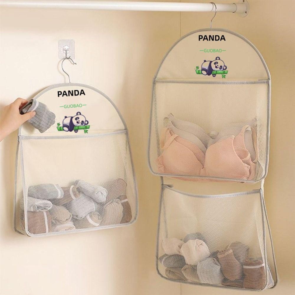SUNKISSD Tất Túi Bảo Quản, Tủ Quần Áo Treo Túi Lưới Bảo Quản Nhiều Lớp, Đa Năng Dung Tích Lớn Tiết Kiệm Không Gian Túi Tổ Chức Lưới Gấu Trúc