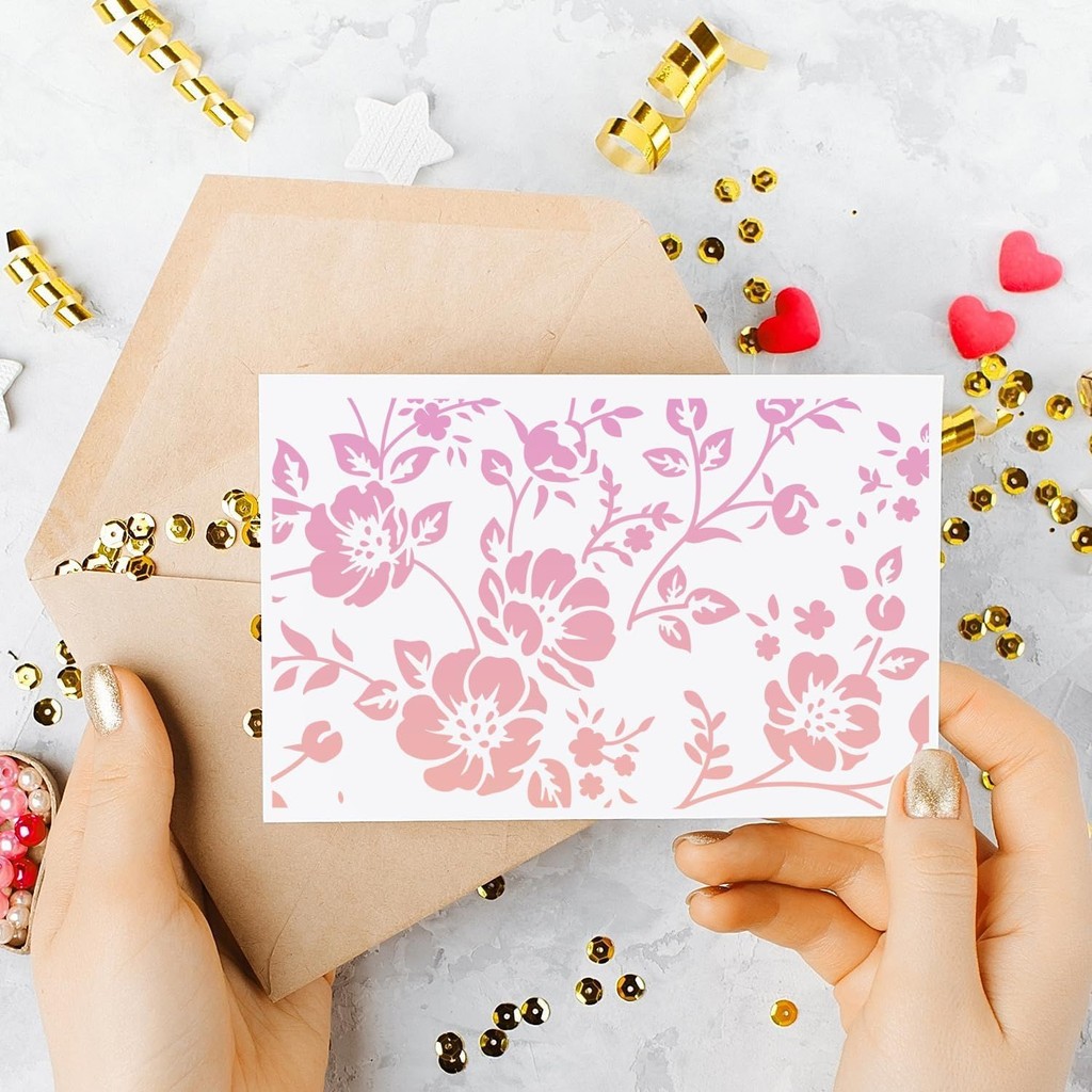 Phong Cách Mới 8 Tờ Họa Tiết Tranh Hoa Bản Mẫu Sổ Tay Nghệ Thuật Tự Làm Tranh Rỗng Mẫu Chủ Đề