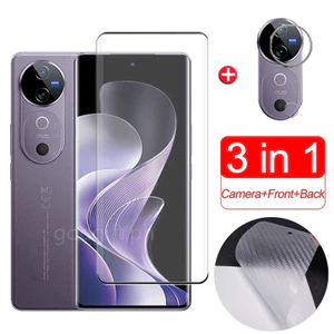 Dành Cho Vivo V40 5G Kính Cường Lực Full Cover Bảo Vệ Màn Hình Cho Vivo V60 5G V50 Lite V50e V40 Pro V30e V30 V29 V27 Lite V40 SE Pro V29e V25e V23e 4G 5G Phim Kính Và Ống Kính