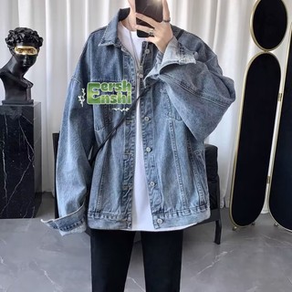 Áo khoác denim nam EERSHENSHI thiết kế cảm giác phong cách Hàn Quốc đơn giản đơn giản quần áo bảo hộ lao động top tối