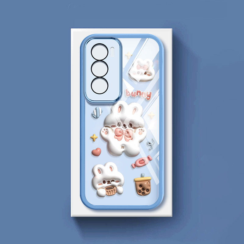 Ốp Điện Thoại YBD INS Style Cho OPPO A5 5G 4G Reno 13 Pro Reno 13F Reno 12 Pro Reno 12F Realme 14X C65 C75 C75X A3 Pro Kẹo Kem Họa Tiết Gấu Bông Dễ Thương