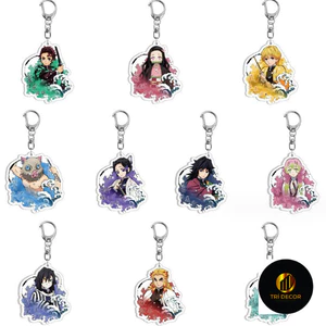Móc Khóa acrylic Hai Mặt Phong Cách anime demon slayer tanjirou nezuko
