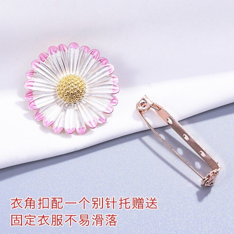 Trâm cài áo Khăn lụa hoa cúc nhỏ Trâm cài áo góc khăn quàng cổ hai mục đích cho Nữ Vòng thắt nút hoa cúc khí chất dễ phối đồ phụ kiện kẹp hợp thời trang