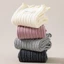 Tất Ruffle 1 Cặp, Tất Dệt Kim Màu Trơn Phong Cách Nhật Bản JK, Tất Cotton Giữa Ống Bé Gái