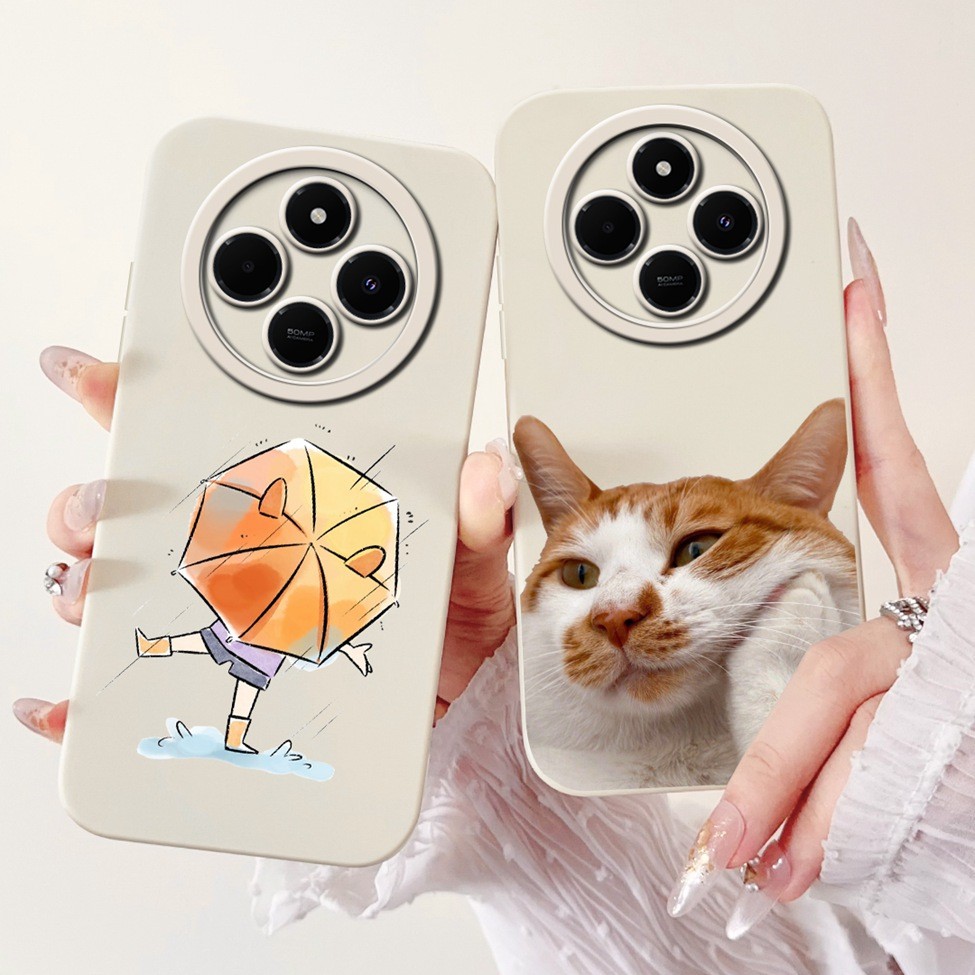Ốp lưng Xiaomi Redmi 14C 4G Thời Trang Thẩm Mỹ Dễ Thương Cô Gái Ngộ nghĩnh Gấu Trúc Mèo Sơn Vỏ Điện Thoại Redmi 14C Màu Đen