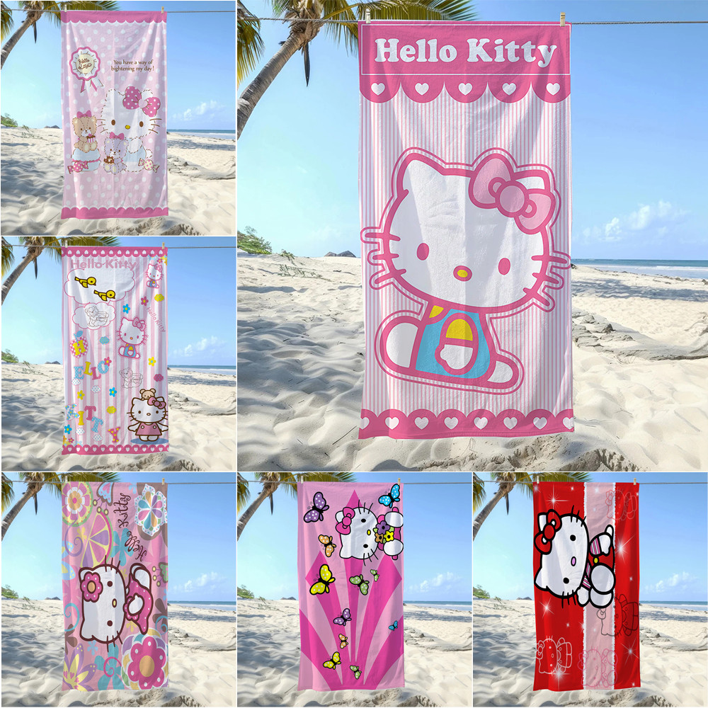 Phim hoạt hình dễ thương Sanrio Hello Kitty Khăn tắm thấm nước in một mặt