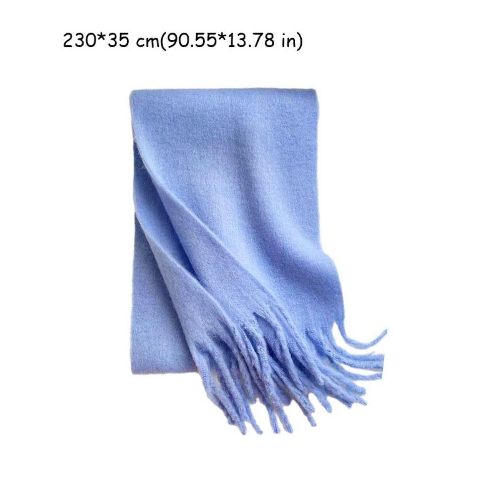 Khăn choàng Cashmere mùa đông EBINLANDS, Khăn quàng cổ dài Mohair ấm áp, Khăn choàng mềm màu trơn dày thời trang quấn nữ